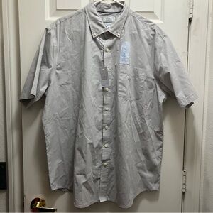 Croft & Barrow Men’s Easy Care Cliff Gray short sleeve button down shirt XL NWT